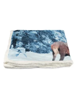 PLAID coperta IN PILE SHERPA fantasy HD coppia di CERVI