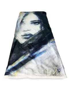 PLAID coperta IN PILE SHERPA fantasy HD Dipinto DONNA Isabel oro