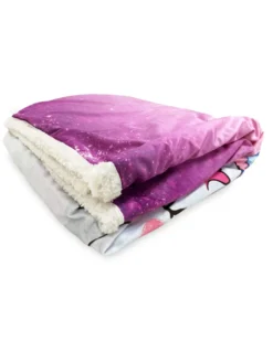 PLAID coperta IN PILE SHERPA fantasy HD UNICORNO rosa per bambine e ragazze
