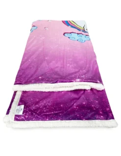 PLAID coperta IN PILE SHERPA fantasy HD UNICORNO rosa per bambine e ragazze
