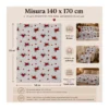 Plaid Effetto Lana Cotta Jacquard 140x170 cm Bassotti e Cuori, 100% Poliestere