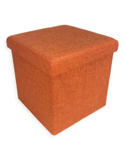 POUF CONTENITORE POGGIAPIEDI TESSUTO TAYLOR ARANCIO