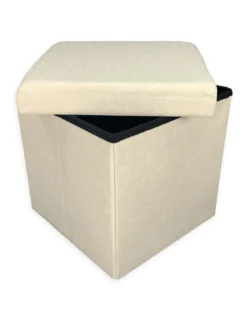 POUF CONTENITORE POGGIAPIEDI TESSUTO TAYLOR BEIGE