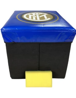 Pouf Contenitore poggiapiedi Inter F.C. Ufficiale Nero Azzurro con Spugna Rubby©