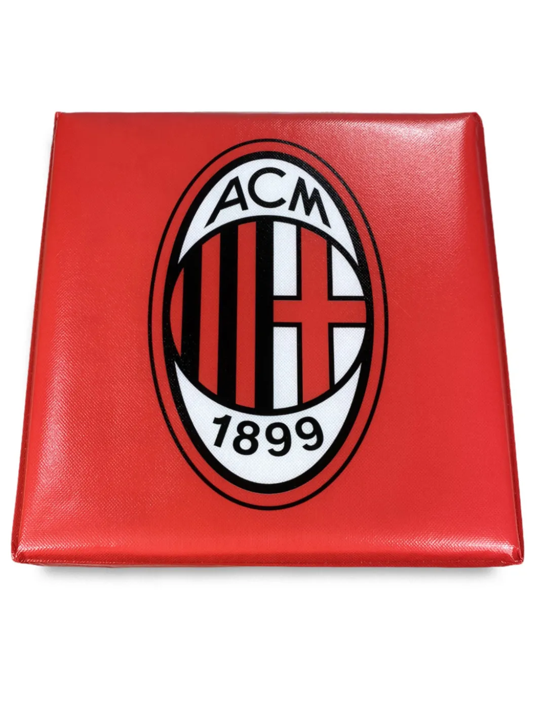 Pouf Contenitore poggiapiedi A.C Milan Ufficiale Rosso Nero con Spugna Rubby©