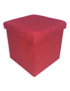 POUF CONTENITORE POGGIAPIEDI TESSUTO TAYLOR BORDEAUX