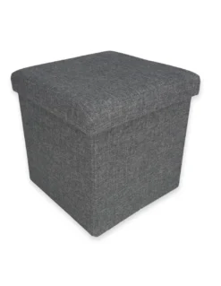 POUF CONTENITORE POGGIAPIEDI TESSUTO TAYLOR GRIGIO