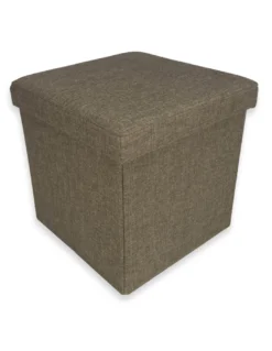 POUF CONTENITORE POGGIAPIEDI TESSUTO TAYLOR TORTORA