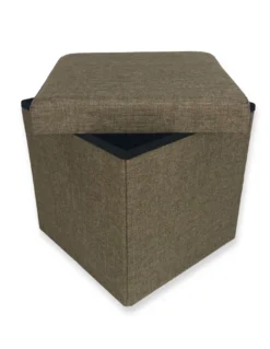 POUF CONTENITORE POGGIAPIEDI TESSUTO TAYLOR TORTORA