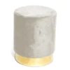 POUF Poggiapiedi Cilindro VELVET in Velluto Unito Beige