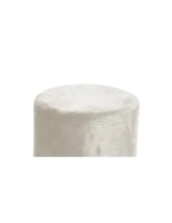 POUF Poggiapiedi Cilindro VELVET in Velluto Unito Beige