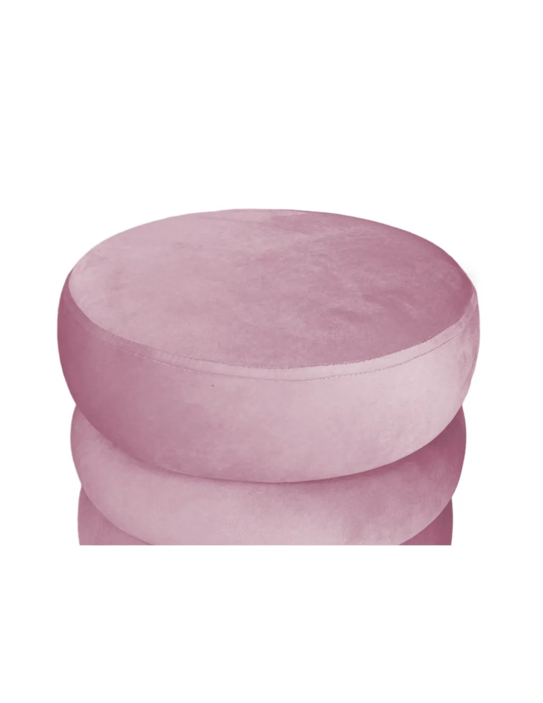 POUF Poggiapiedi Cilindro VELVET Trapuntato in Velluto Unito Rosa