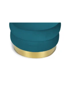 POUF Poggiapiedi Cilindro VELVET Trapuntato in Velluto Unito Petrolio