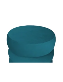 POUF Poggiapiedi Cilindro VELVET Trapuntato in Velluto Unito Petrolio