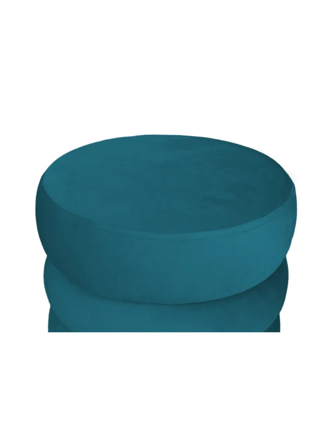 POUF Poggiapiedi Cilindro VELVET Trapuntato in Velluto Unito Petrolio