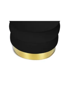 POUF Poggiapiedi Cilindro VELVET Trapuntato in Velluto Unito Nero