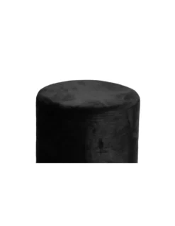 POUF Poggiapiedi Cilindro VELVET in Velluto Unito Nero