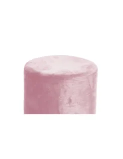 POUF Poggiapiedi Cilindro VELVET in Velluto Unito Rosa