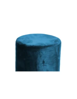 POUF Poggiapiedi Cilindro VELVET in Velluto Unito Blu