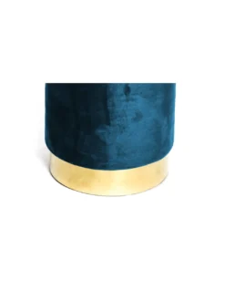POUF Poggiapiedi Cilindro VELVET in Velluto Unito Blu