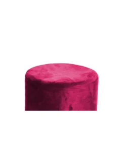POUF Poggiapiedi Cilindro VELVET in Velluto Unito Bordeaux