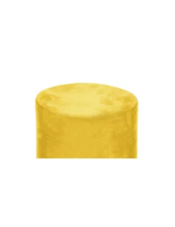 POUF Poggiapiedi Cilindro VELVET in Velluto Unito Senape