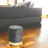 Pouf Poggiapiedi Velvet in Velluto Grigio Scuro con Base Dorata | Design Elegante, Ø32xH40 cm, Morbido, Resistente fino a 150 kg