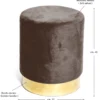 Pouf Poggiapiedi Velvet in Velluto Marrone con Base Dorata | Design Elegante, Ø32xH40 cm, Morbido, Resistente fino a 150 kg