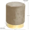 Pouf Poggiapiedi Velvet in Velluto Tortora con Base Dorata | Design Elegante, Ø32xH40 cm, Morbido, Resistente fino a 150 kg