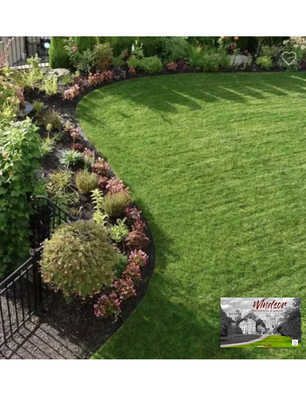 Prato Sintetico WINDSOR © Erba finta Tappeto Manto Giardino Realistico 5 Sfumature Qualità Extra