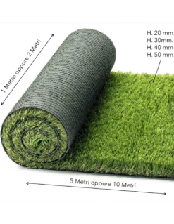 Prato Sintetico WINDSOR © Erba finta Tappeto Manto Giardino Realistico 5 Sfumature Qualità Extra