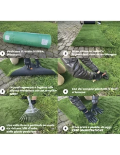 Prato Sintetico WINDSOR © Erba finta Tappeto Manto Giardino Realistico 5 Sfumature Qualità Extra