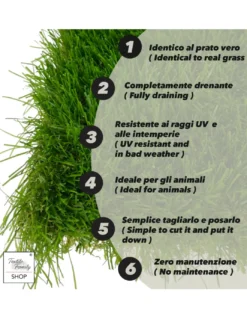 Prato Sintetico WINDSOR © Erba finta Tappeto Manto Giardino Realistico 5 Sfumature Qualità Extra