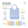 Ricama e Pappa Set 6 Bavaglini Colorati in Cotone con Tela Aida da Ricamare, Made in Italy