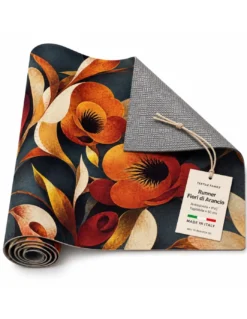 Runner Cucina Fiori di Arancio 50 cm Tappeto Antiscivolo Lavabile Made in Italy