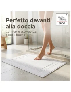 Scendidoccia Bagno Bianco 50x70 Spugna Cotone 450 g/m² - Tappetino Doccia Made in Italy