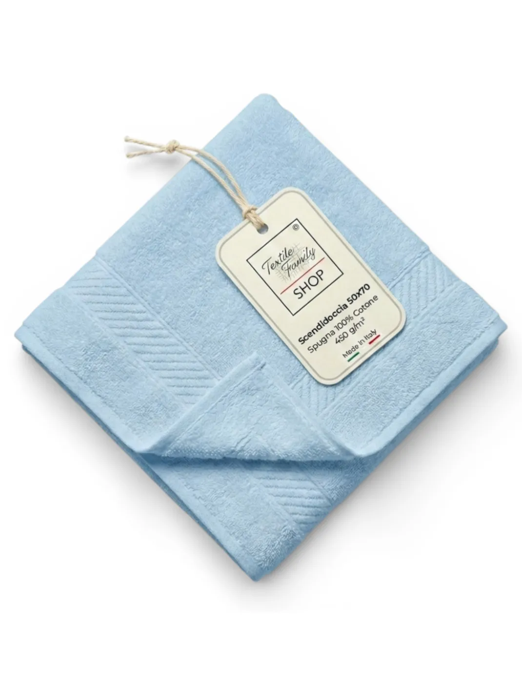 Scendidoccia Bagno Celeste 50x70 Spugna Cotone 450 g/m² - Tappetino Doccia Made in Italy