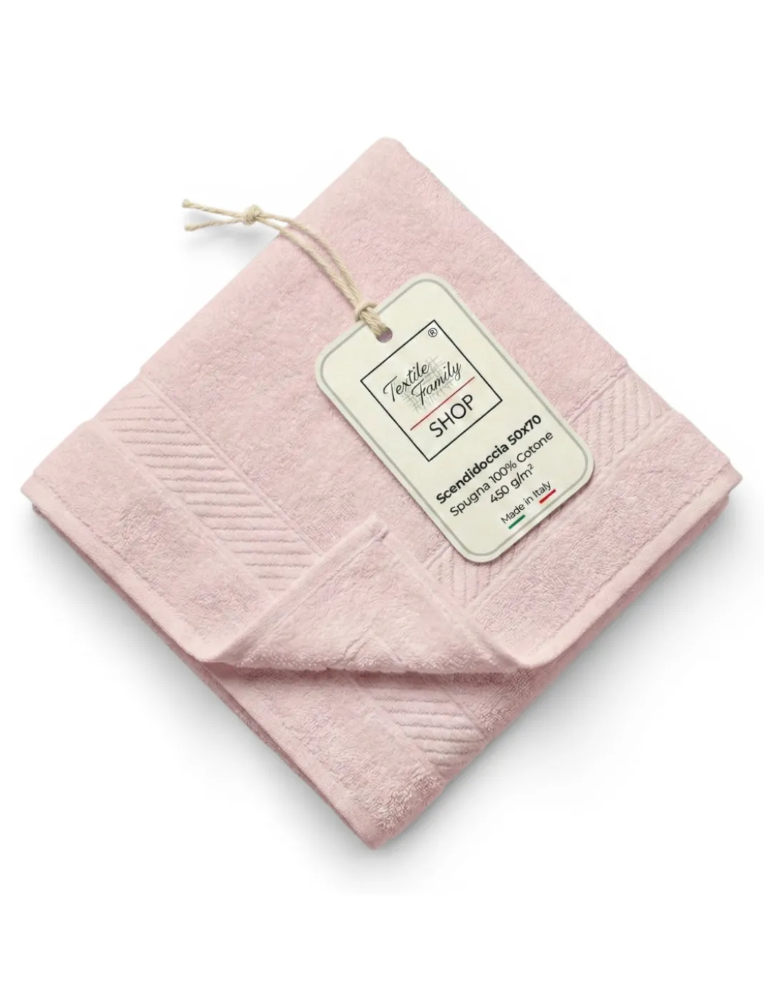 Scendidoccia Bagno Rosa 50x70 Spugna Cotone 450 g/m² - Tappetino Doccia Made in Italy