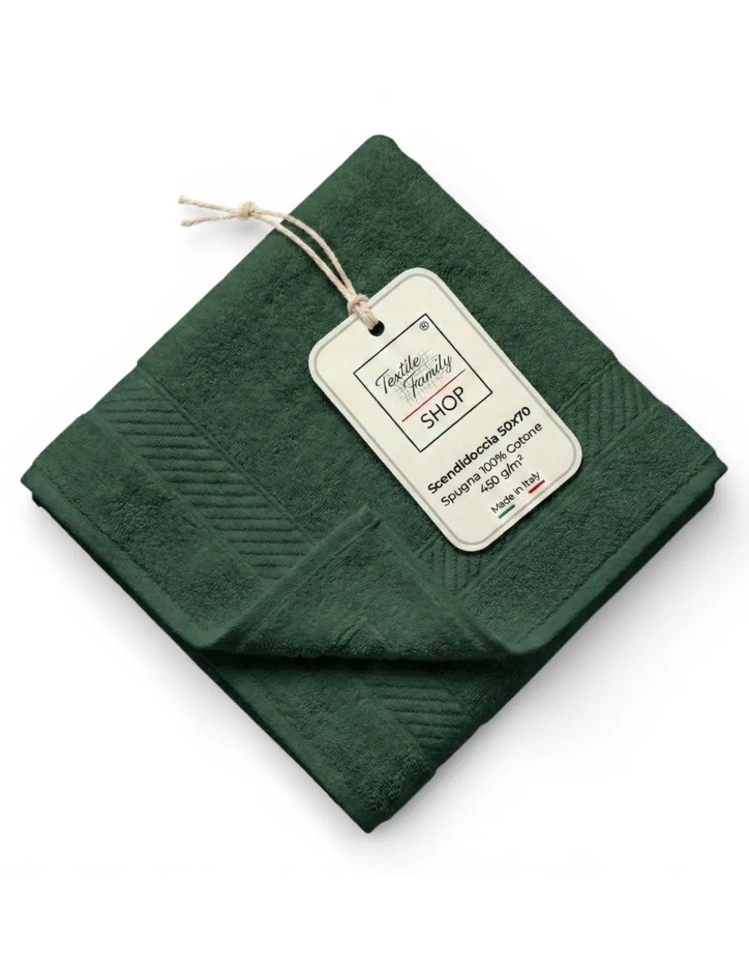 Scendidoccia Bagno Verdone 50x70 Spugna Cotone 450 g/m² - Tappetino Doccia Made in Italy