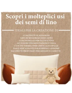 Semi di Lino Naturali Lavati e Sterilizzati – Per Cuscinetti Termici, Impacchi Cosmetici e Uso Artigianale