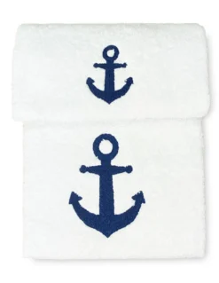 SET asciugamani ANCORA BLU puro cotone Made in Italy