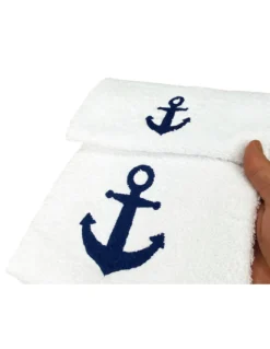 SET asciugamani ANCORA BLU puro cotone Made in Italy