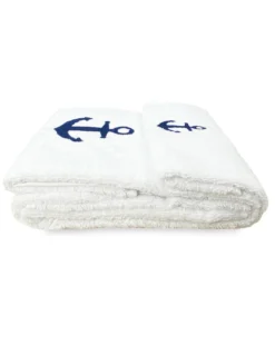 SET asciugamani ANCORA BLU puro cotone Made in Italy
