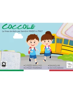 SET 3 ASCIUGAMANI ASILO bambino COCCOLE cm. 40x50 in Puro cotone