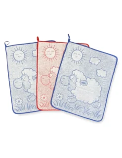 SET 3 ASCIUGAMANI ASILO bambino WOOLY cm. 40x50 in Puro cotone