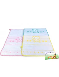 SET 3 ASCIUGAMANI ASILO bambina POPPY © cm. 40x55 puro cotone FEMMINA con tela AIDA da ricamare