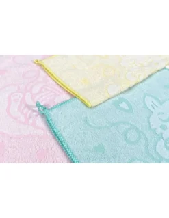 SET 3 ASCIUGAMANI ASILO bambina JACK © cm. 40x55 puro cotone FEMMINA