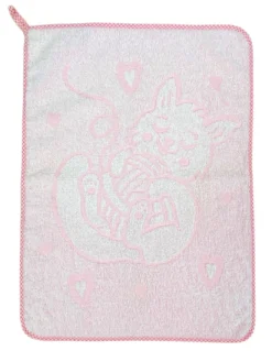 SET 3 ASCIUGAMANI ASILO bambina JACK © cm. 40x55 puro cotone FEMMINA