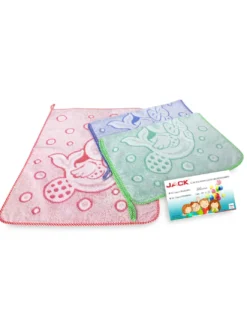 SET 3 ASCIUGAMANI ASILO bambino JACK © cm. 40x55 puro cotone MASCHIO