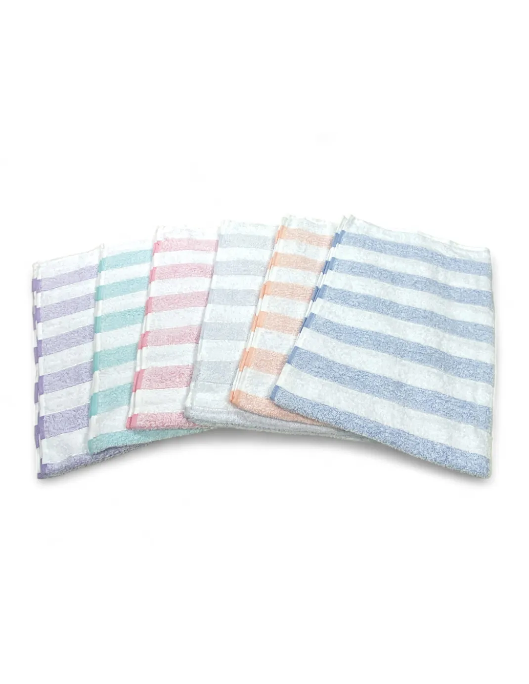 Set Asciugamani Bagno in Cotone Rigati 60x100 e 40x60, 6 Pezzi, 350 gr/mq, Colori unici, Made in Italy, Assorbenti e Morbidi